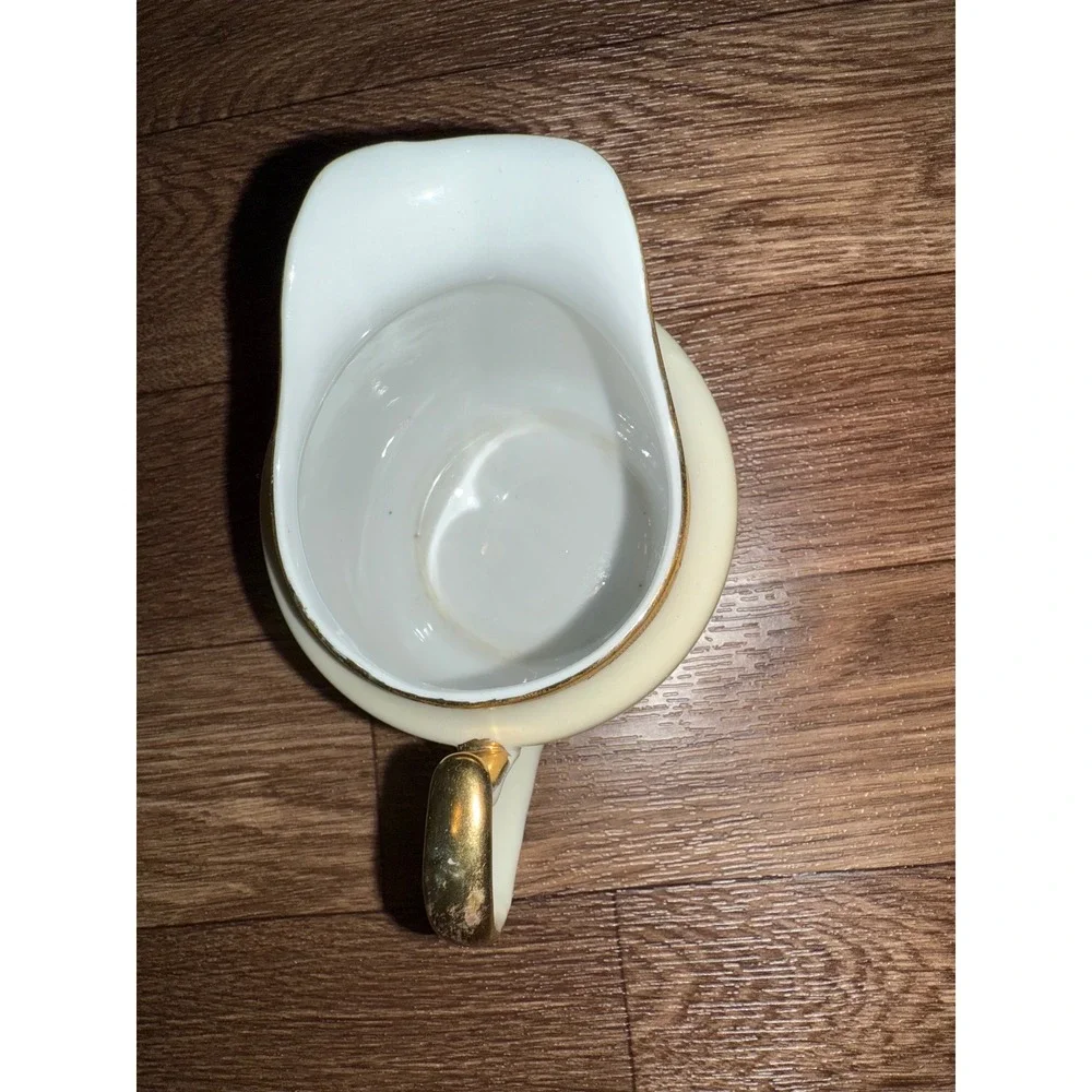 Vintage Cream Floral Sugar Bowl with‎ Lid and Creamer Set Made in Japan